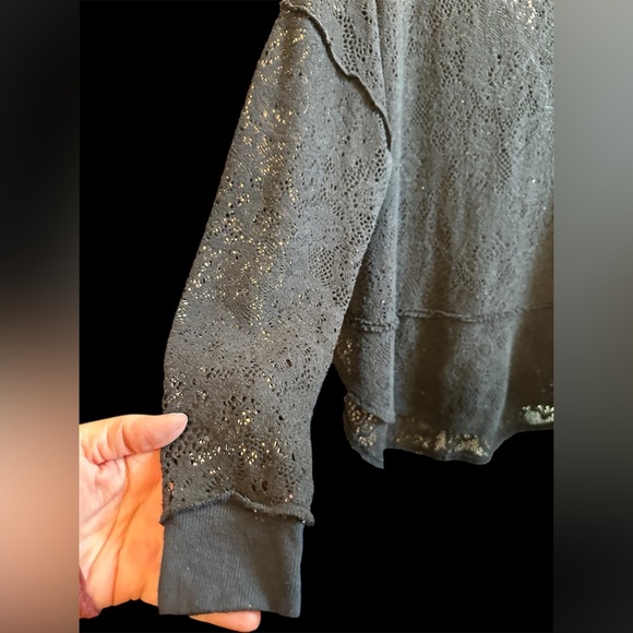 Free People Black Lace Blouse. GUC - Picture 4 of 7